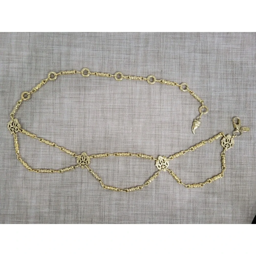 The Limited Italian Gold Tone Byzantine Midievel Heraldic‎ Chain Belt